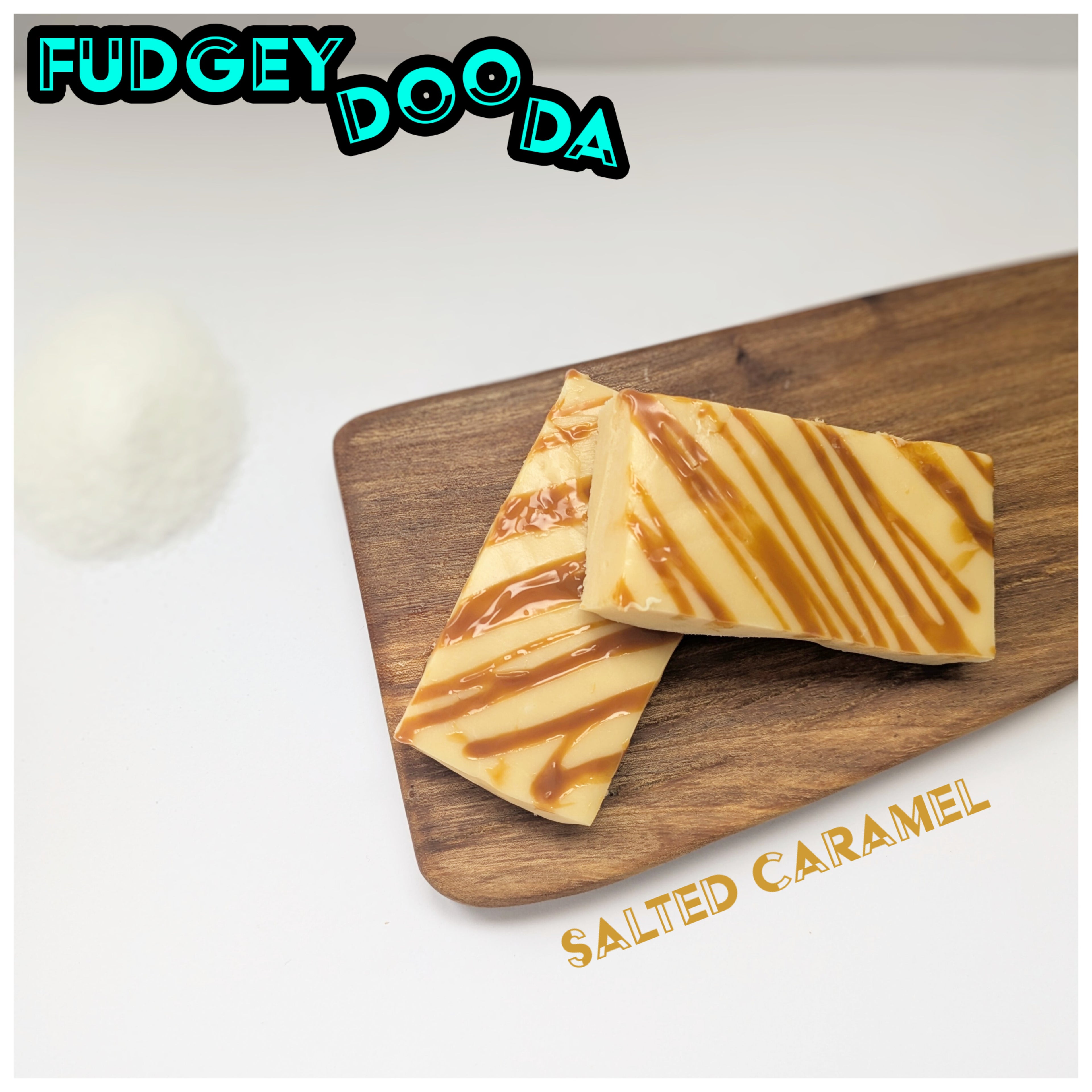 Photo of homemade salted caramel fudge